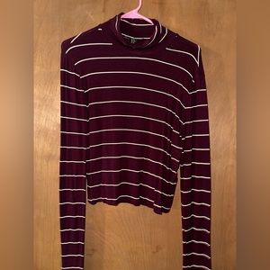 Forever 21 Striped Cropped Long Sleeve